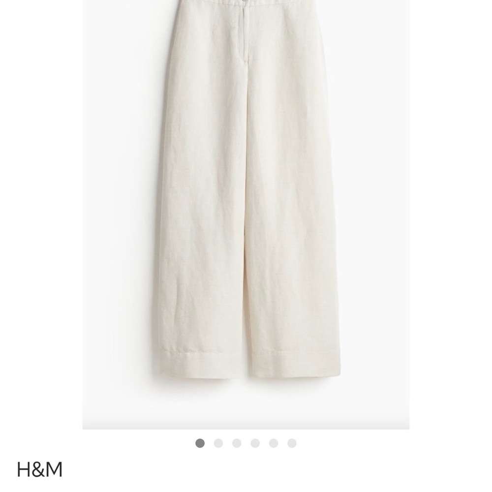 H&M Cream Wide Leg Pants